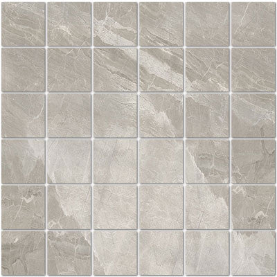 Full Sheet Sample - Nuance Grey Porcelain Mosaic - 2" x 2" Polished