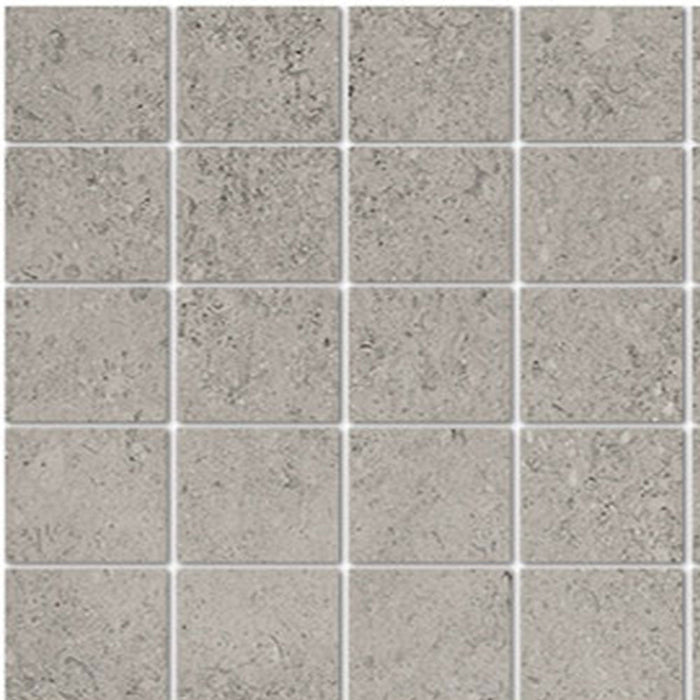 Full Sheet Sample - Shellstone Grey Porcelain Mosaic - 3" x 3" Matte