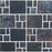 Full Sheet Sample - Aquatica Piazza Grey Deco Block Random Glass Mosaic - 11.75" x 11.75" Textured