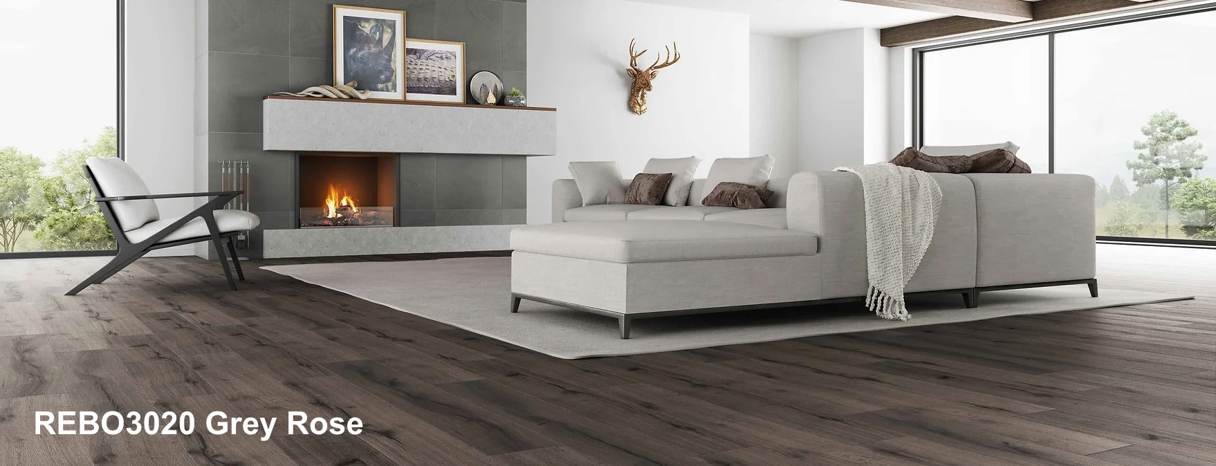 Big Oak Wood Grey Rose REBO3020