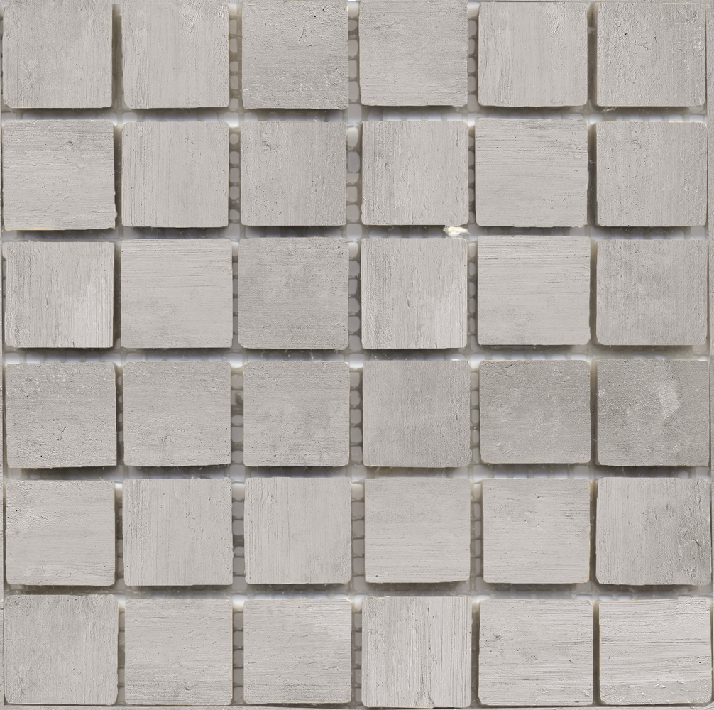 Full Sheet Sample - Pennellato Grigio Porcelain Mosaic - 2" x 2" Matte