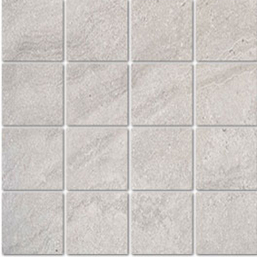 Full Sheet Sample - Pierre Belle Gris Porcelain Mosaic - 3" x 3" Matte