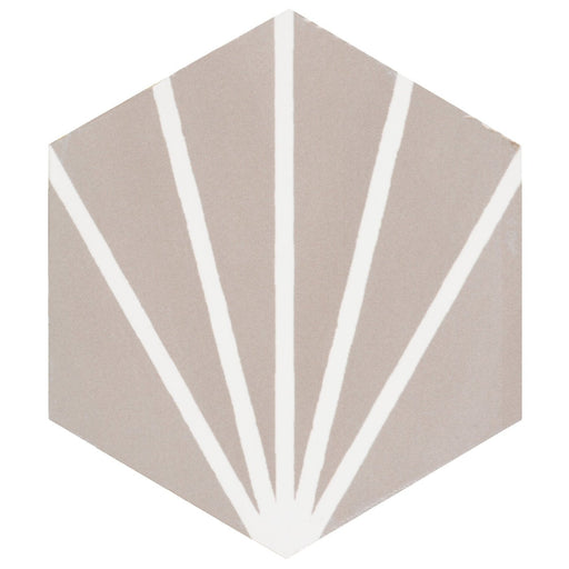 Radar Gris Striated Hexagon Porcelain Tile - Matte