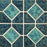 Full Sheet Sample - Aquatica Reflection Gulf Blue Akron Diamond Porcelain Mosaic - 12" x 12" Glossy