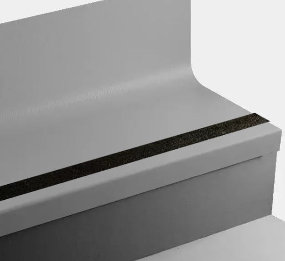 johnsonite angle fit rubber stair tread with integrated riser Tarkett Johnsonite Grey Angle Fit Stair Tread with Riser — Stone & Tile  Shoppe, Inc