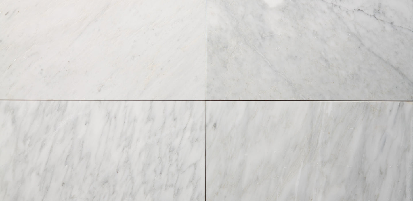 Vittoriano White Marble Tile - 12" x 24" x 3/8" Honed