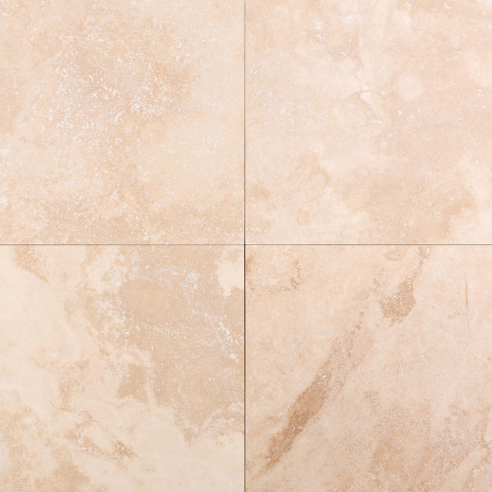 Beige Cross Cut Travertine Tile - 24" x 24" x 5/8" Filled & Honed