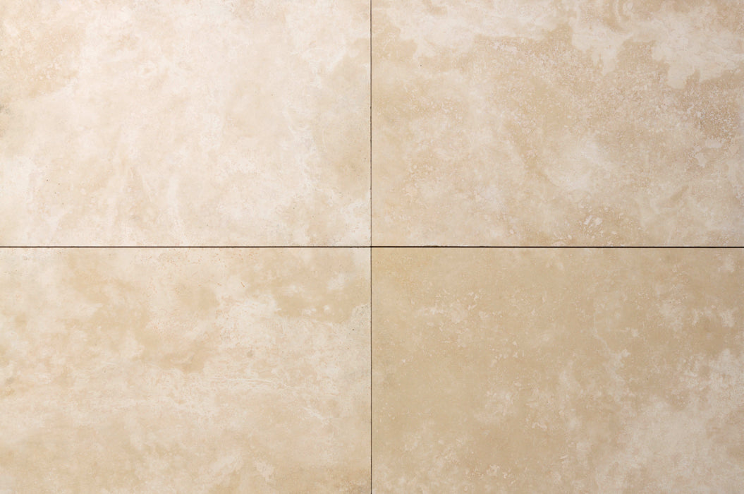 Euro Cross Cut Travertine Tile - 16" x 24" x 1/2" Filled & Honed