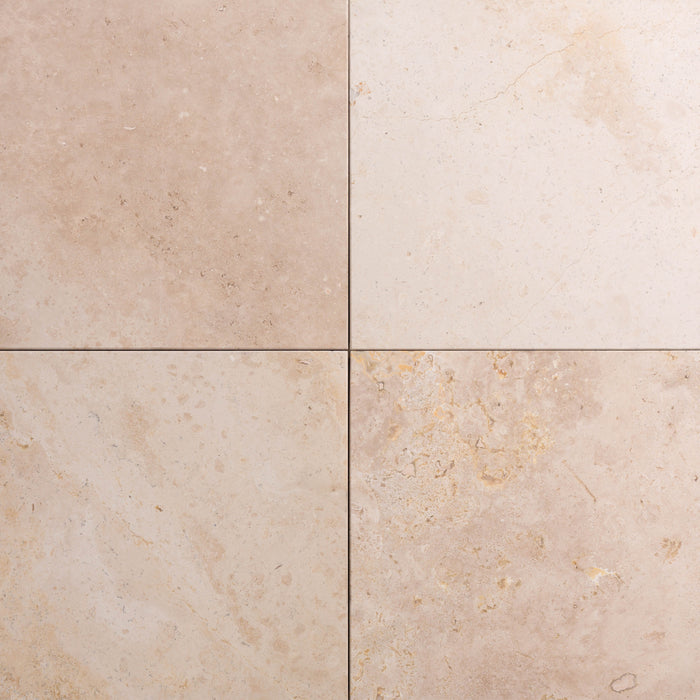 Euro Cross Cut Travertine Tile - 12" x 12" x 3/8" Filled & Honed