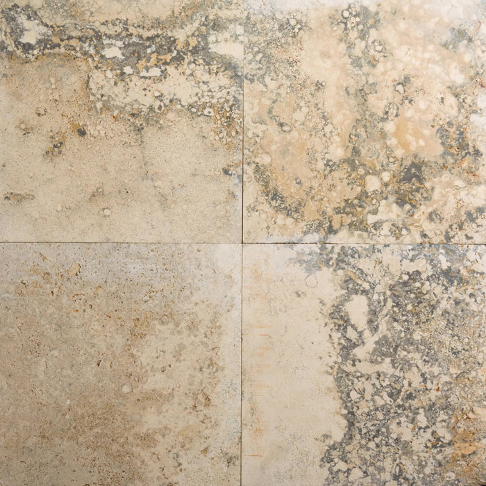 Roporto Rustico Travertine Tile - 24" x 24" x 1/2" Unfilled