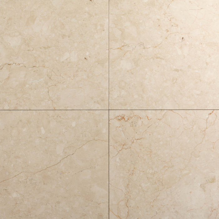 Crema Latte Marble Tile - 24" x 24" x 3/4" Polished