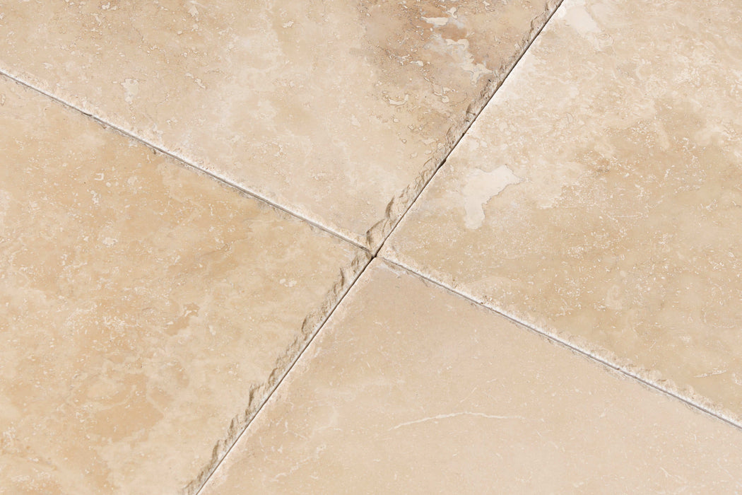 Chiseled, Filled & Honed Romano Cross Cut Travertine Tile