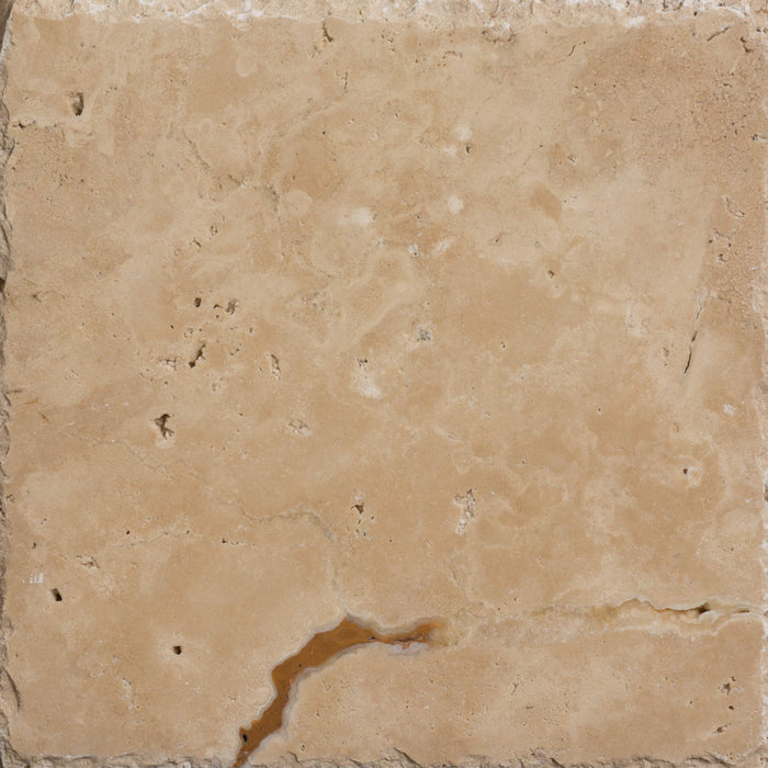 Chiseled, Unfilled & Honed Walnut Cross Cut Travertine Tile