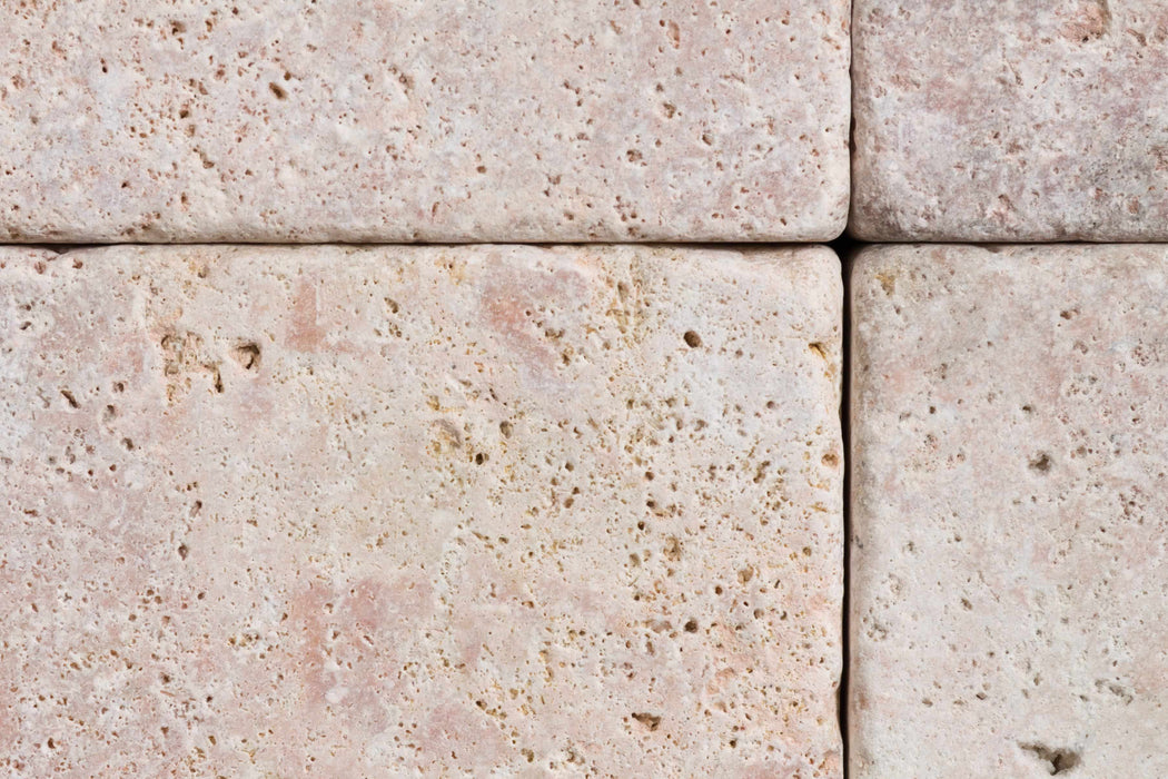 Farini Pink Unfilled & Honed Travertine Paver