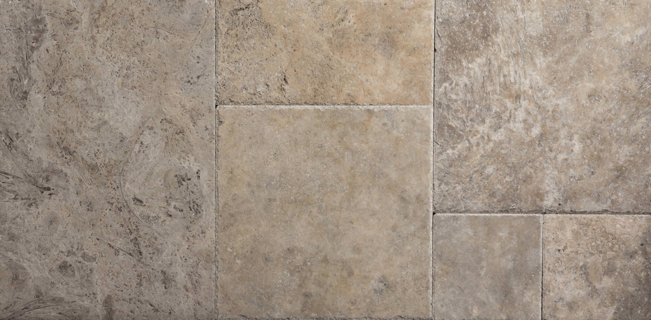 Euro Silver Cross Cut Travertine Versailles Pattern - Antique — Stone ...