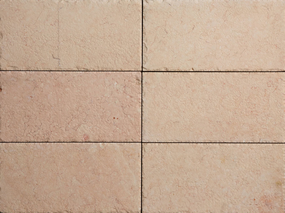 Spiro Pink Limestone Paver - 6" x 12" x 1 1/4" Unfilled & Honed