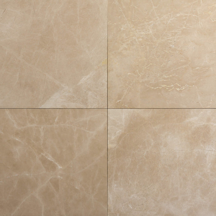 Euro Creme Marble Tile - 18" x 18" x 1/2" Polished