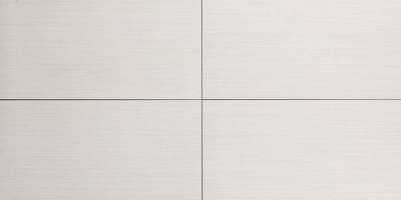 Cenighe White Porcelain Tile - 12" x 24" x 1/4" Satin