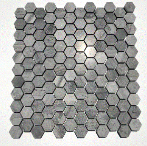 Haisa Blue Marble Mosaic - 1" Hexagon