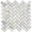 Full Sheet Sample - Pietra Antica Metropolitan Calacatta Gold Deco Herringbone Marble Mosaic - 11" x 12.5" Polished