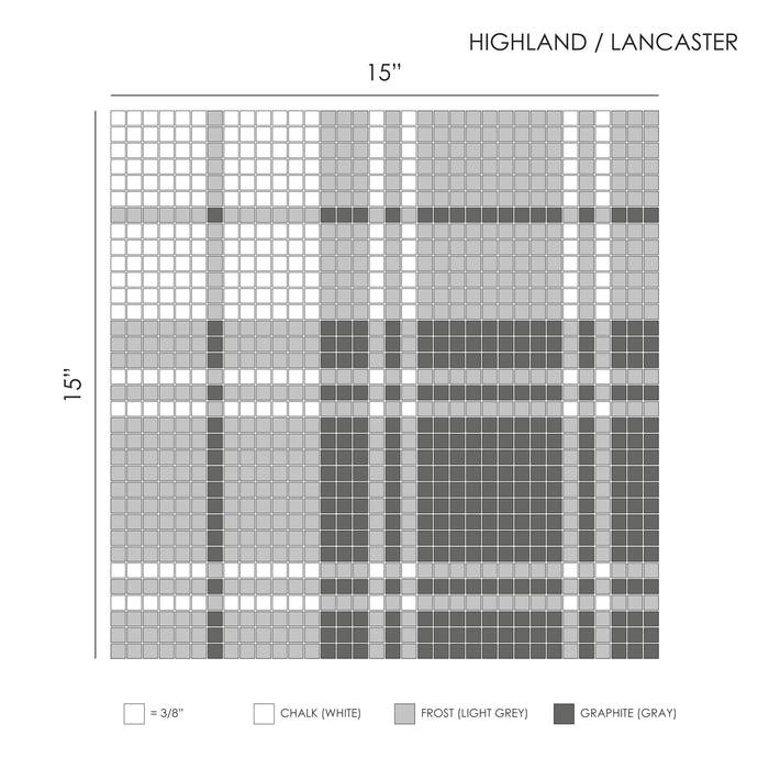 Geometro Highland Lancaster Matte Recycled Glass Mosaic - 3/8" x 3/8"