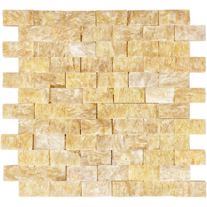 Honey Onyx Mosaic - 1" x 2" Brick Split Face