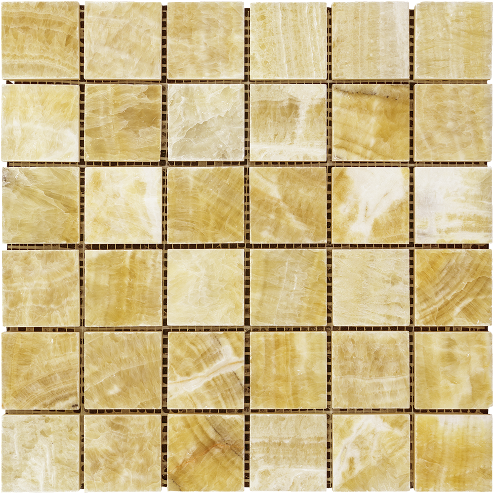 Honey Onyx Mosaic - 2" x 2" Polished