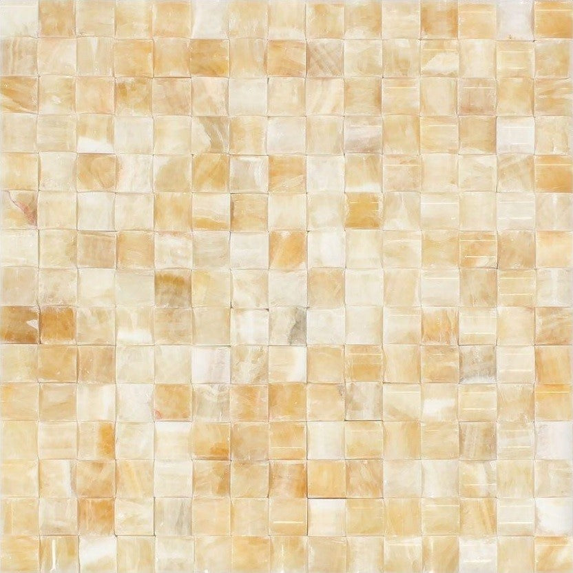 Honey Onyx Mosaic - 3D Small Bread Polished