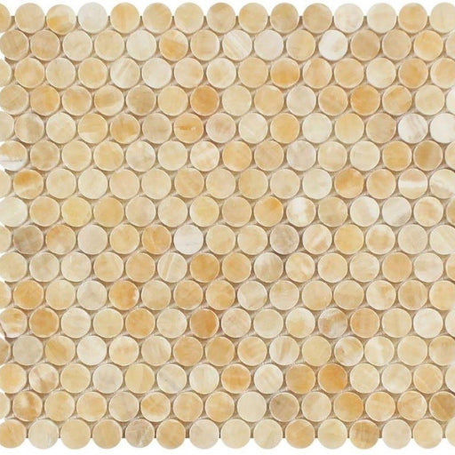 Honey Onyx Mosaic - Penny Round Polished