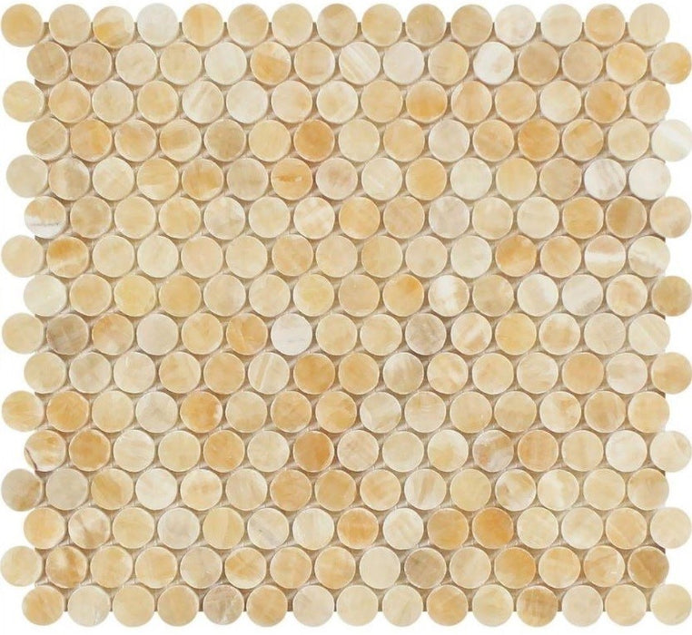 Honey Onyx Mosaic - Penny Round Polished