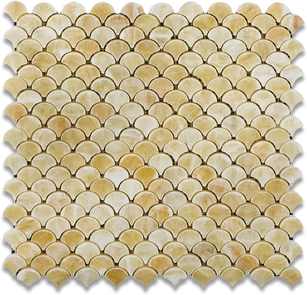 Honey Onyx Mosaic - 1" Fan Polished