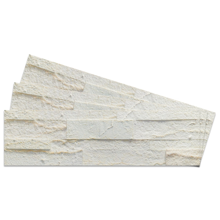 Ecru White Peel & Stick Marble Veneer - Textured