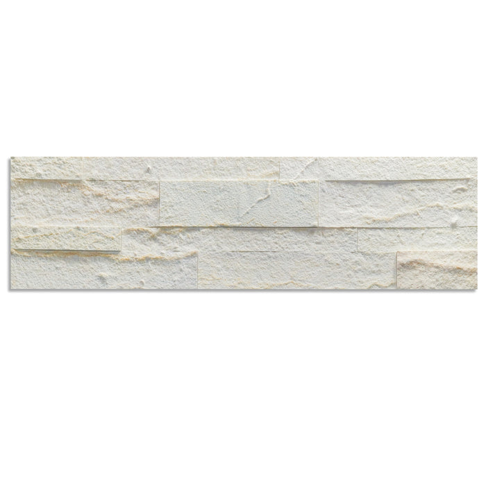 Textured Ecru White Peel & Stick Marble Veneer - 6" x 24"