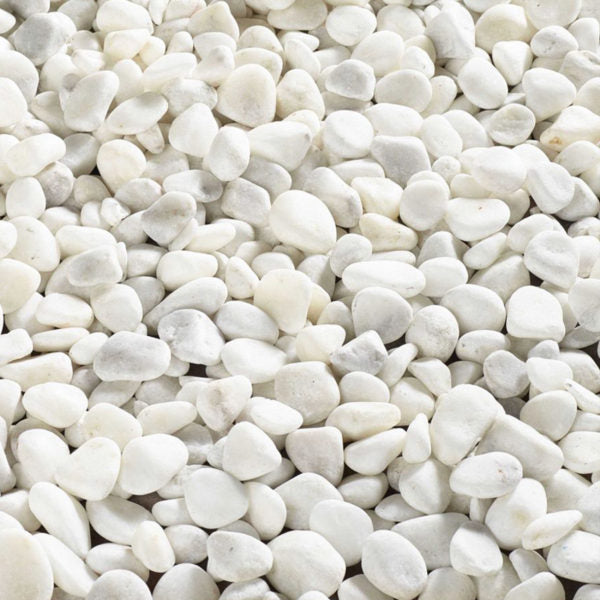 Tumbled Ice White Marble Loose Pebble