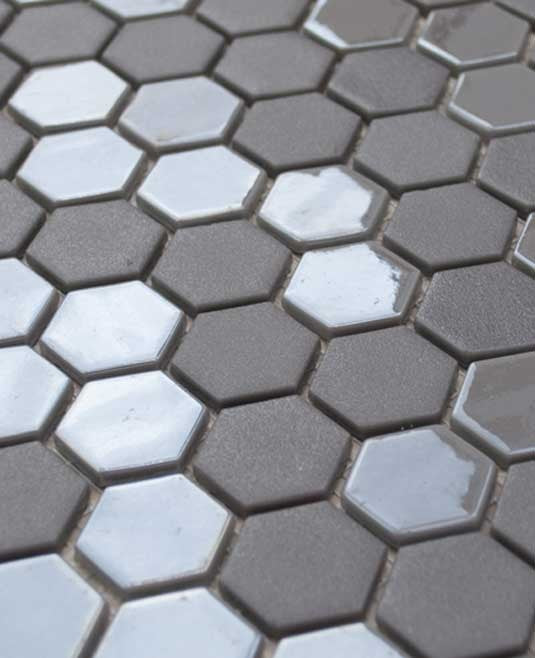 Onix Hexagon Glass Pewter 112995