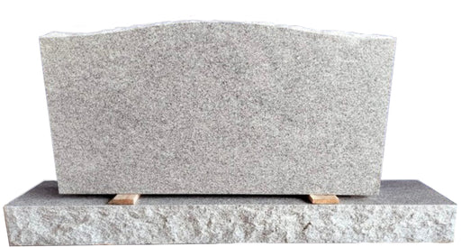 India Gray Granite Headstone with Base - Polished & Natural Cleft