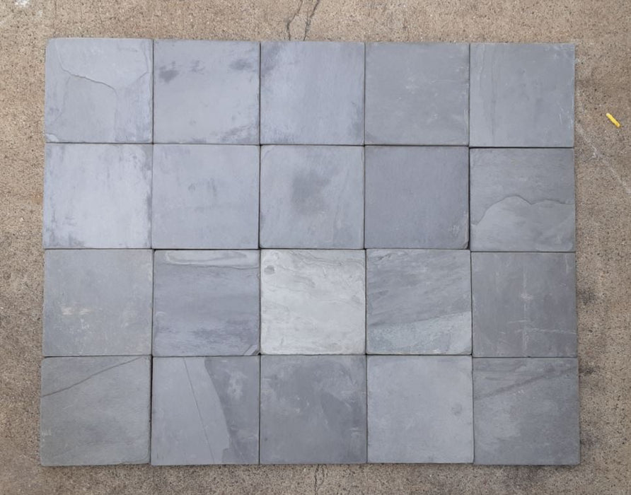 Black Slate Slate Tile - 4" x 4" x 3/8" Tumbled