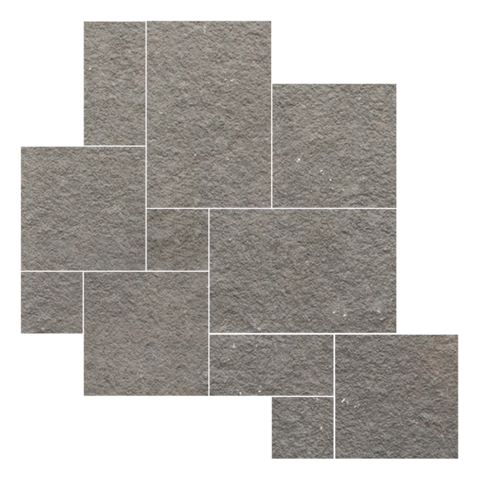 Indian Bluestone Natural Cleft Limestone Paver Jumbo Pattern - 12" x 12" x +/- 1 1/4"