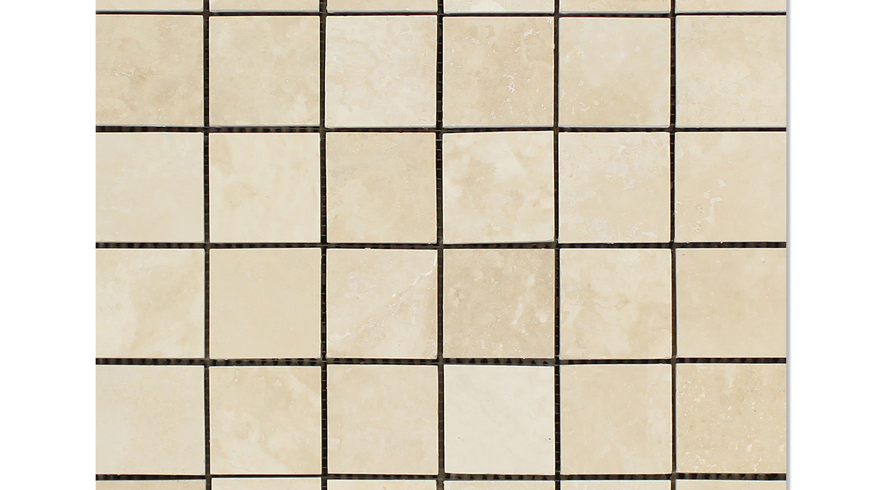 Ivory Travertine Mosaic - 2" x 2" Honed