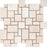 Full Sheet Sample - Pietra Antica Patara Stone Ivory Mini Versailles Pattern Travertine Mosaic - 12" x 12" Filled & Honed