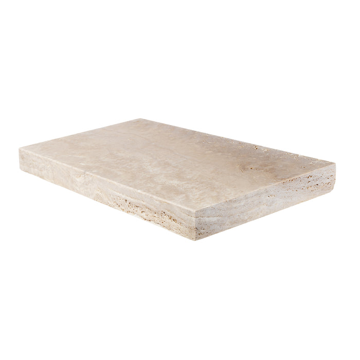 Ivory Honed Travertine Pool Coping - 12" x 24" x 5 CM