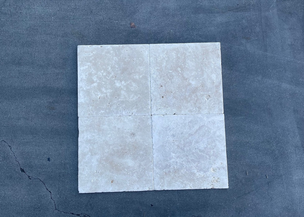 Ivory Cross Cut Travertine Tile - 12" x 12" Tumbled