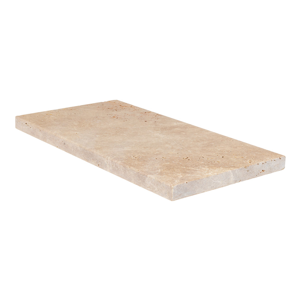 Ivory Travertine Wall Cap - 12" x 24" x 3 CM Honed