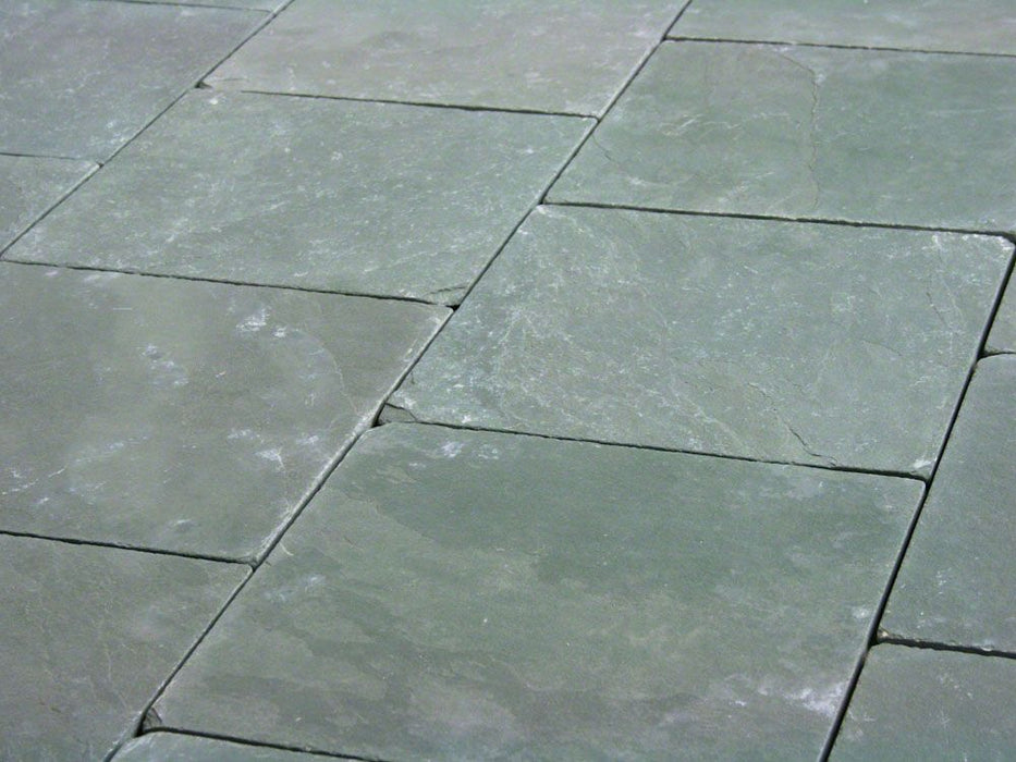 Jade Green Slate Tumbled Tile - 4" x 4" x 3/8"