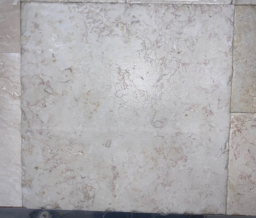 Jerusalem Beige Pink Limestone Tile - 16" x 16" x 3/4" Antique