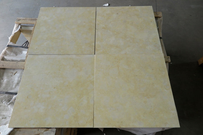 Honed Jerusalem Gold Limestone Tile - 24" x 24" x 3/8" - 3/4"
