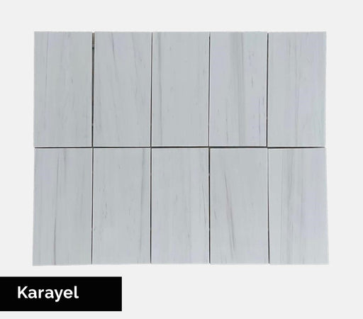 Bianco Dolomiti (Karayel) Honed Marble Tile - 12" x 24" x 1 CM