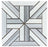 Bianco Dolomite & Marmara Striato Polished Marble Mosaic - Karo