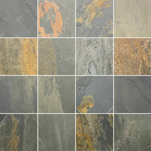 Full Tile Sample - Kashmir Slate Tile - 12" x 16" x 3/8" Natural Cleft Face with Gauged Back