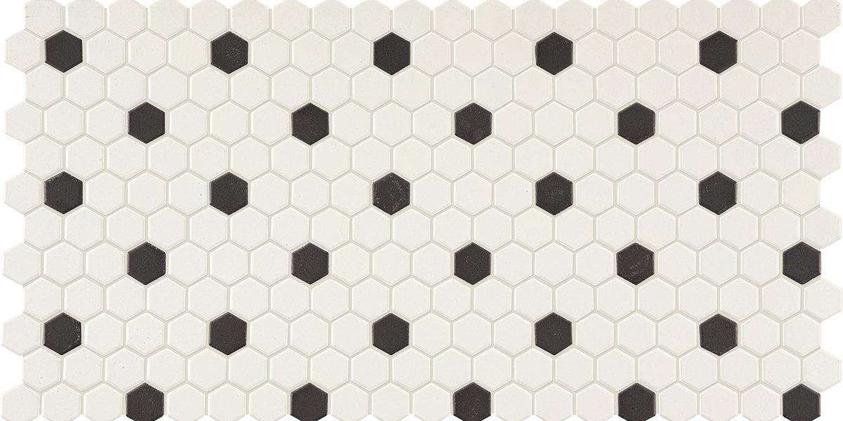 Daltile Keystone Blends DK16 Arctic White & Black Dots Porcelain